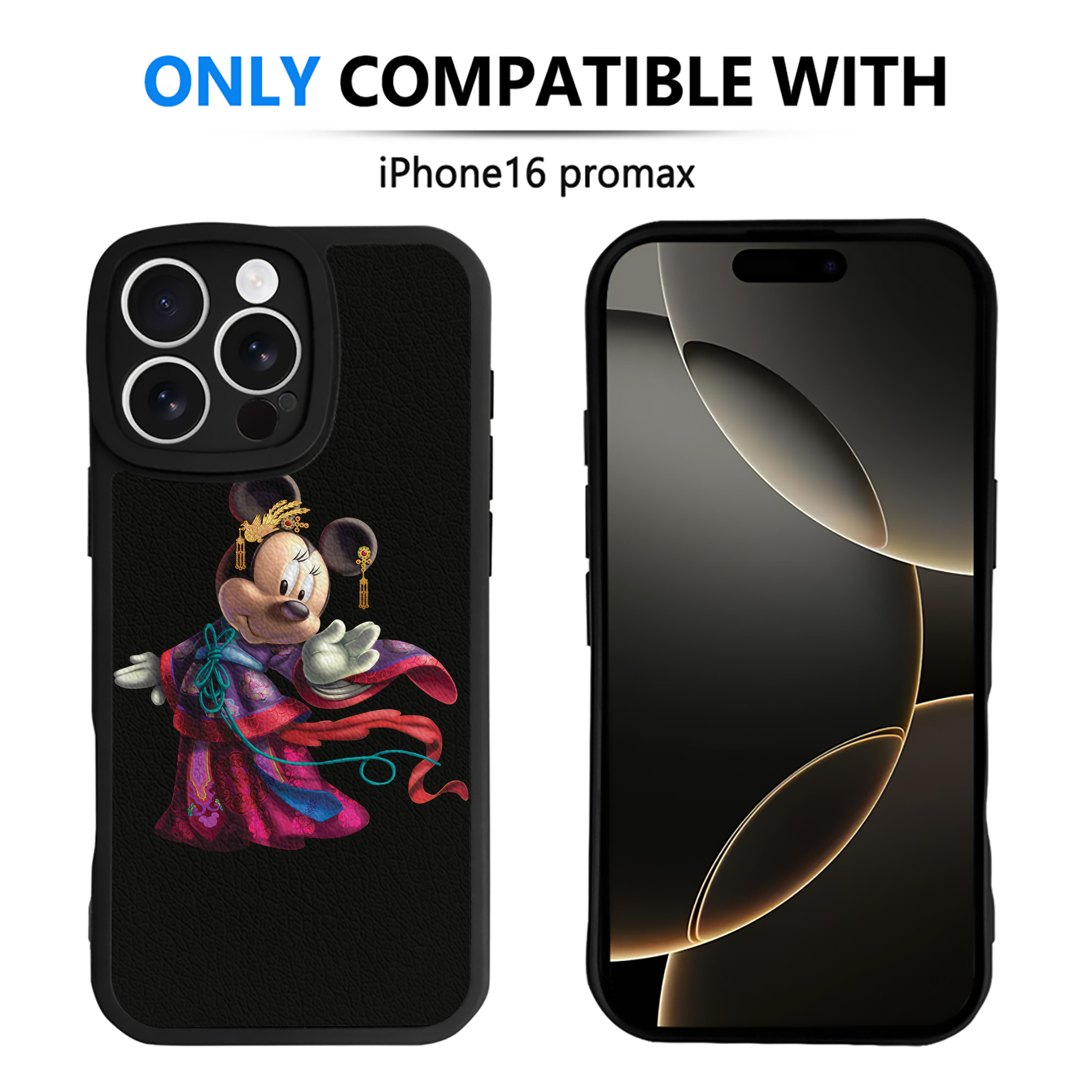 （画像用） ミッキーマウス Mickey Mouse 【iPhone 16シリーズ対応】シリコンスマホケース（レザー調） 材質：シリコン